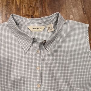 Eddie Bauer dress, small checked, mint greenish color.